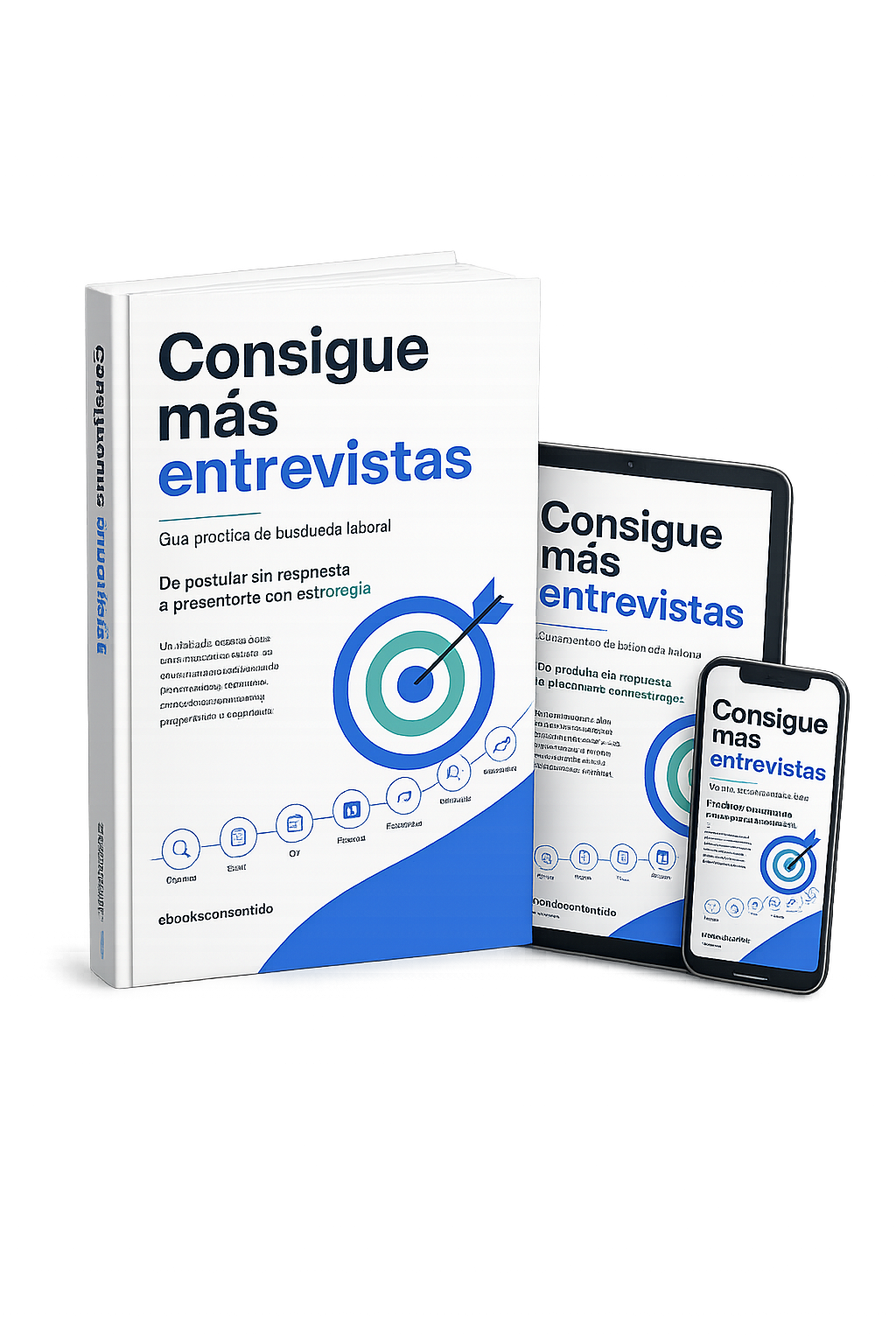 Mockup del ebook Consigue más entrevistas